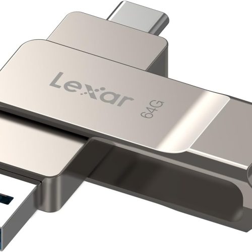 51ohr+jN+BL._AC_SL1500_ Lexar D40E 64GB Dual USB 3.2 Gen 1 Type-C Jump Drive, USB-C Flash Metal Housing Swivel Design Thumb Drive