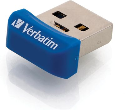 Verbatim 64GB Store 'n' Stay Nano USB 3.2 Gen 1 Flash Drive Snag-free Low Profile Thumb Drive - Blue