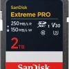 SanDisk 2TB Extreme PRO SDXC UHS-I Memory Card - Up to 250MBs - C10, U3, V30, 4K UHD, SD Card - SDSDXXD-2T00-GN4IN