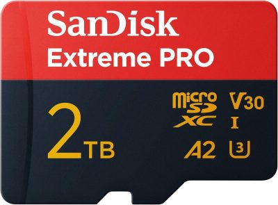 SanDisk 2TB Extreme PRO microSDXC™ UHS-I Card, Up to 250MB/s Read Speed; Up to 150MB/s Write Speed, SDSQXCD-2T00-GN6MA
