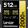 81sAqe+UJ4L._AC_SL1500_ Lexar 512GB Professional 2000x SDXC Memory Card, UHS-II, C10, U3, V90, Full-HD & 8K Video, Up to 300MB/s Read, for DSLR, Cinema-Quality Video Cameras (LSD2000512G-RNNNU)